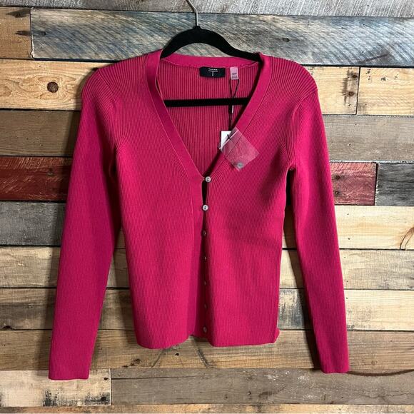 Tahari Berry‎ Color Button Front Cardigan Size XS - Picture 1 of 8